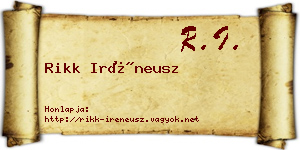 Rikk Iréneusz névjegykártya
